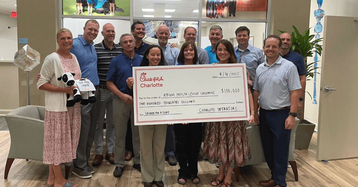 Featured image for “Chick-fil-A Donates $100,000 to Levine Children’s Hospital Through Mobile Order Fundraiser”